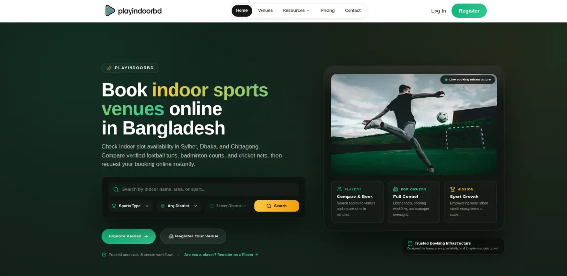 PlayIndoorBD developer portfolio screenshot